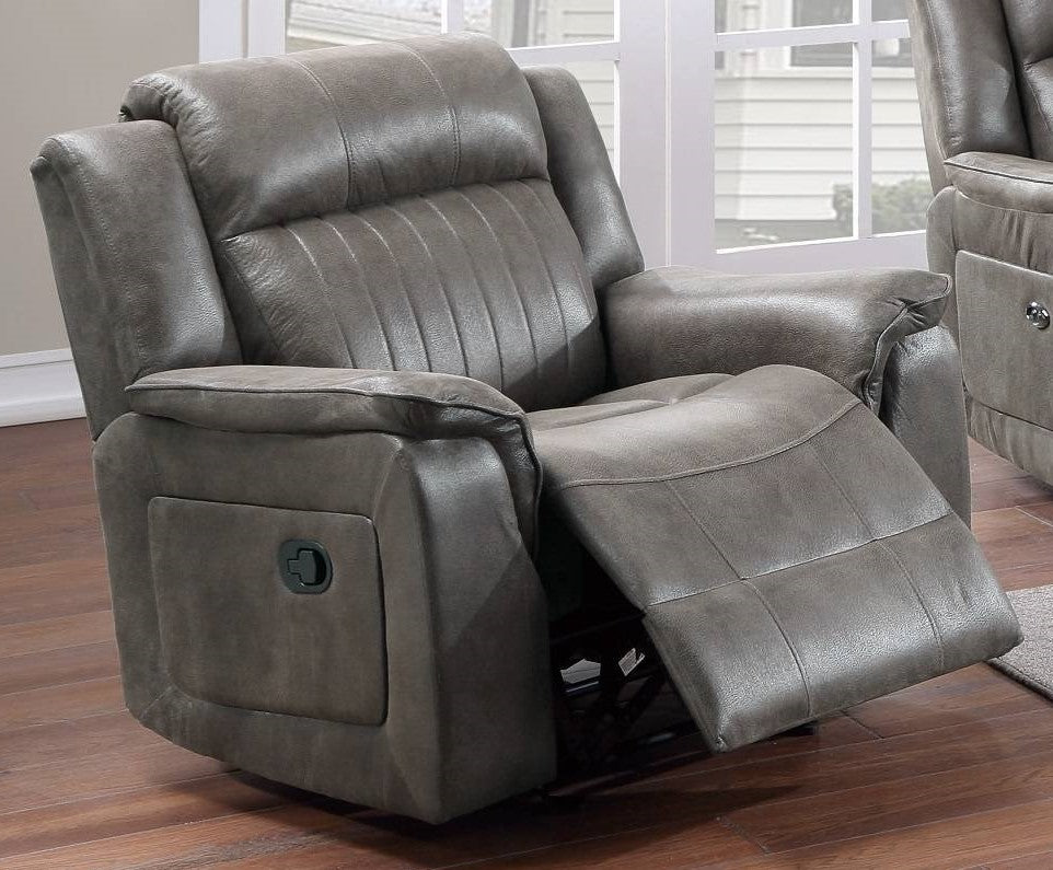 Muriel Slate Blue Breathable Leatherette Manual Recliner