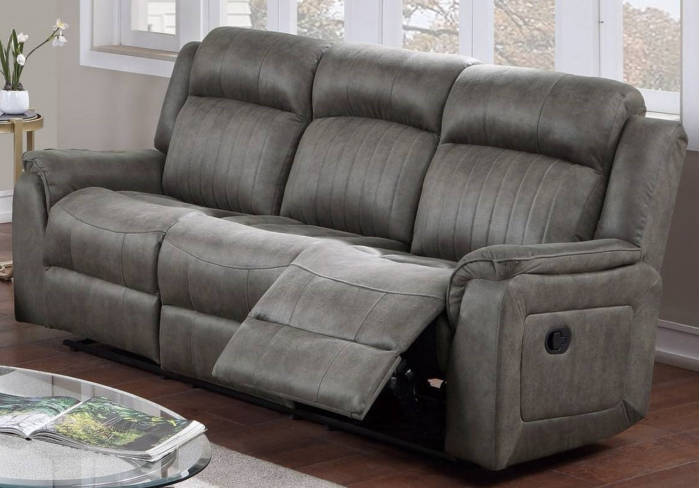 Muriel Slate Blue Leatherette Manual Recliner Sofa