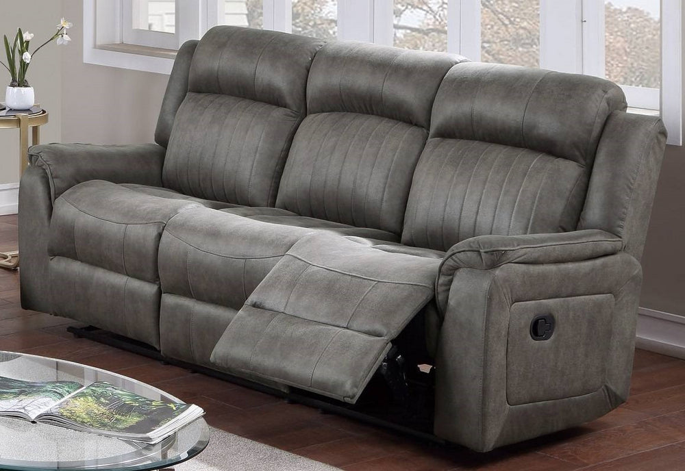 Muriel Slate Blue Leatherette Power Recliner Sofa