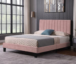 Myah Pink Fabric Full Platform Bed