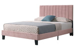 Myah Pink Fabric Full Platform Bed