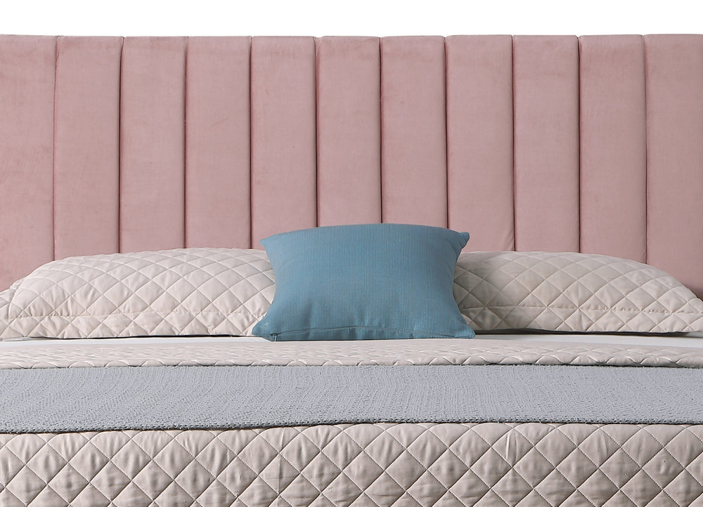 Myah Pink Fabric Queen Platform Bed