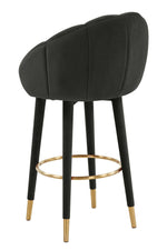 Myla Black Velvet Swivel Bar Stool