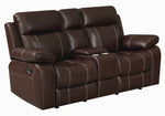 Myleene 2-Pc Chestnut Leatherette Manual Recliner Sofa Set