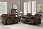 Myleene 2-Pc Chestnut Leatherette Manual Recliner Sofa Set