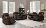 Myleene 3-Pc Chestnut Leatherette Manual Recliner Sofa Set