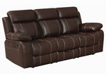 Myleene 3-Pc Chestnut Leatherette Manual Recliner Sofa Set