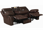 Myleene 3-Pc Chestnut Leatherette Manual Recliner Sofa Set