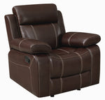 Myleene 3-Pc Chestnut Leatherette Manual Recliner Sofa Set