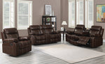 Myleene 3-Pc Chestnut Leatherette Manual Recliner Sofa Set