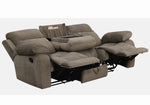Myleene 3-Pc Mocha Textured Velvet Manual Recliner Sofa Set