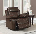 Myleene Chestnut Leatherette Manual Glider Recliner