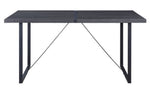 Nakula Gray Oak Wood/Black Metal Rectangular Dining Table