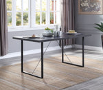 Nakula Gray Oak Wood/Black Metal Rectangular Dining Table