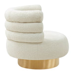 Naomi Glam Cream Velvet Swivel Chair