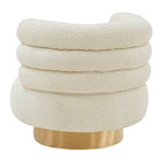 Naomi Glam Cream Velvet Swivel Chair