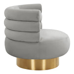 Naomi Glam Grey Velvet Swivel Chair