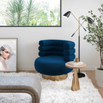 Naomi Glam Navy Velvet Swivel Chair