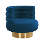 Naomi Glam Navy Velvet Swivel Chair