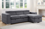 Natalie Gray Fabric Reversible Sectional Sofa with Sleeper