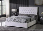 Natasha White Velour/Silver Metal Cal King Bed (Oversized)