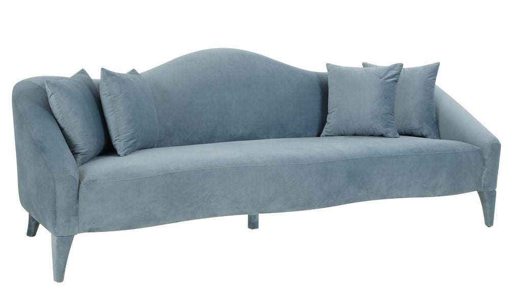 Naya Sea Blue Velvet Sofa (Oversized)