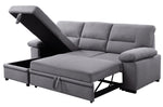 Nazli Gray Fabric Reversible Sectional Sofa with Sleeper