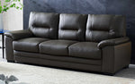 Nehir Dark Grey PU Leather Sofa with Tufted Back