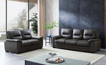 Nehir Dark Grey PU Leather Sofa with Tufted Back