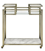 Neilo Clear Glass/Wire Brass Metal Serving Cart