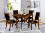 Nelms 2 Dark Brown Leatherette/Deep Brown Wood Side Chairs