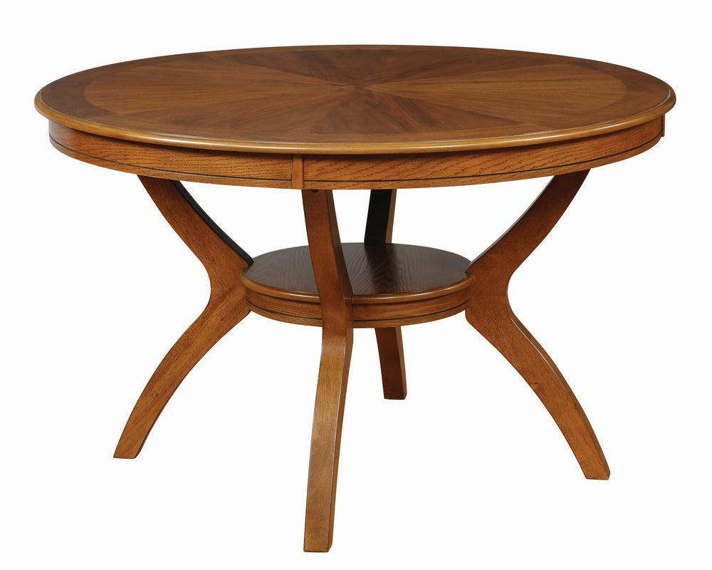 Nelms Deep Brown Wood Round Dining Table