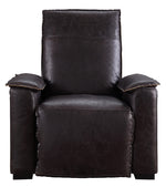 Nernoss Dark Brown Leather/Metal Power Recliner