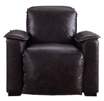 Nernoss Dark Brown Leather/Metal Power Recliner