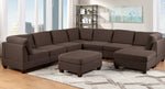 Neus Black Coffee Fabric Modular Sectional with Ottomans