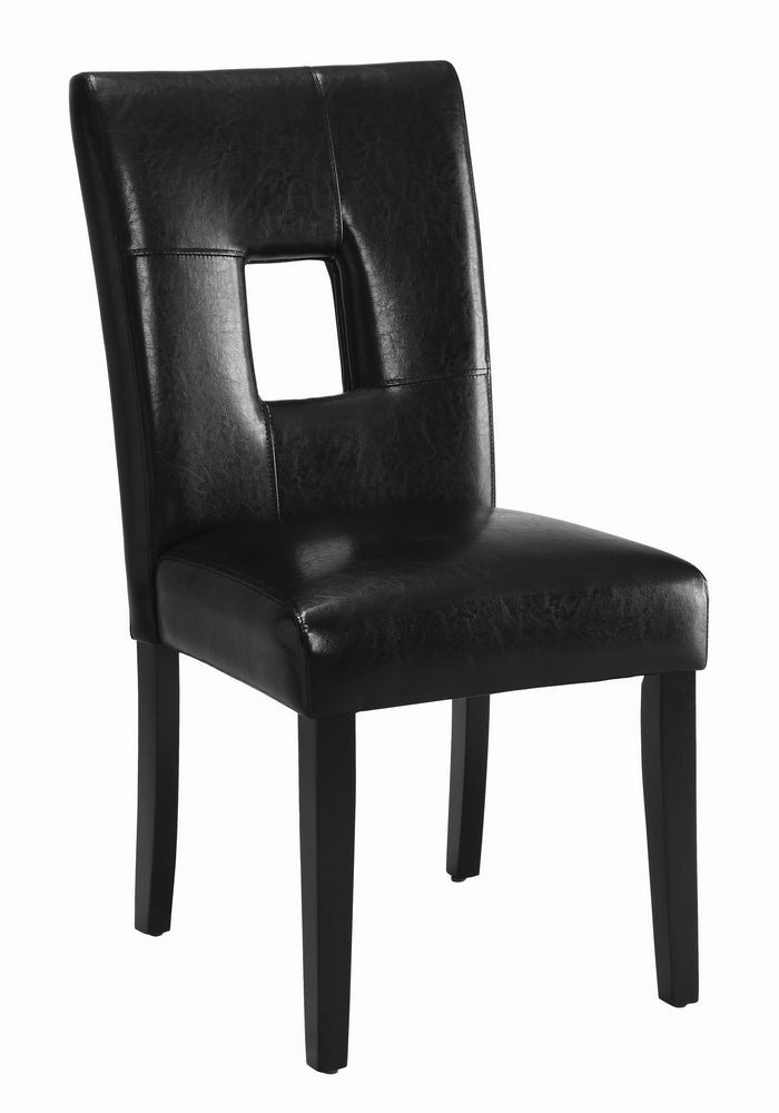 Andenne 2 Black Leatherette/Black Wood Side Chairs