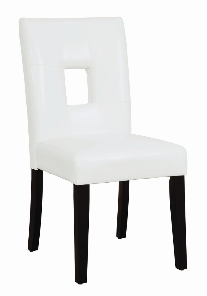 Andenne 2 White Leatherette/Black Wood Side Chairs