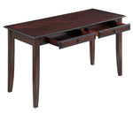 Newton 2-Pc Chestnut Wood/Tan Fabric Writing Desk Set