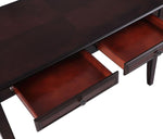 Newton 2-Pc Dark Amber Wood/Tan Fabric Writing Desk Set