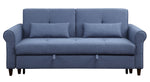 Nichelle Blue Fabric Power Recliner Sofa with Sleeper