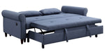 Nichelle Blue Fabric Power Recliner Sofa with Sleeper