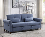 Nichelle Blue Fabric Power Recliner Sofa with Sleeper