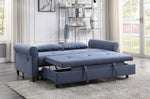 Nichelle Blue Fabric Power Recliner Sofa with Sleeper