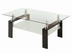 Nicolina 4-Pc Clear Glass/Black Metal Coffee Table Set