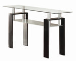 Nicolina Clear Glass/Black Metal Sofa Table