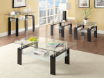 Nicolina Clear Glass/Black Metal Coffee Table