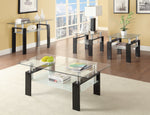 Nicolina Clear Glass/Black Metal Sofa Table