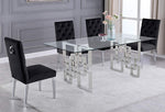 Nikola 5-Pc Black/Silver Dining Table Set