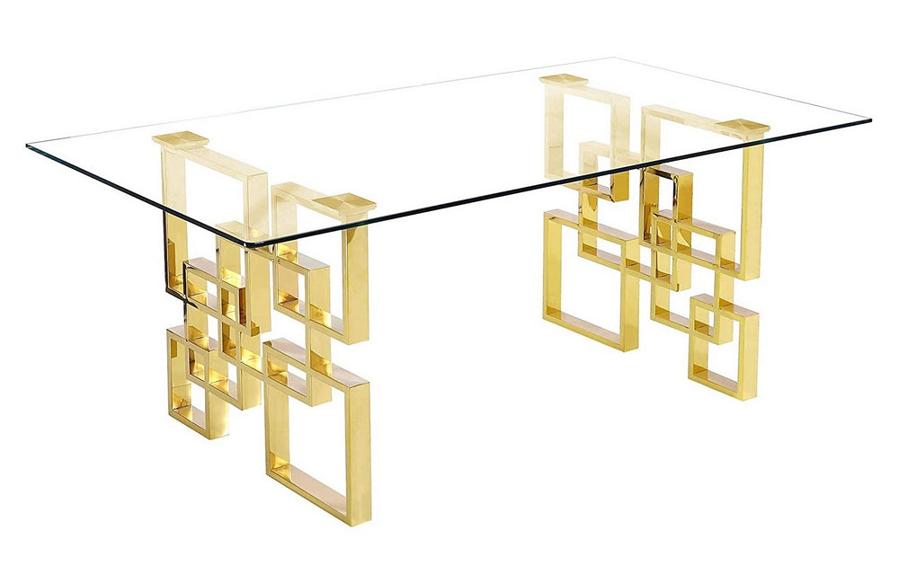 Nikola 5-Pc Gray/Gold Dining Table Set