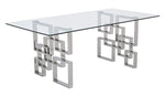 Nikola 5-Pc Silver/Beige Dining Table Set